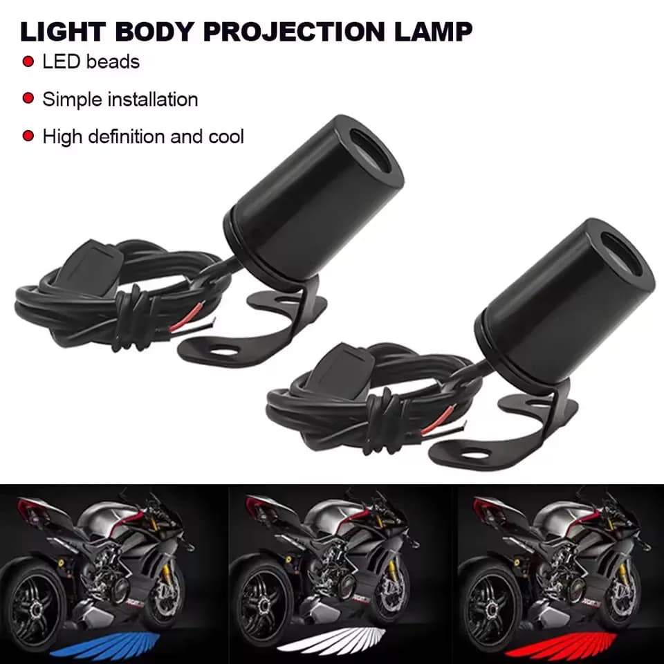 2Pcs Motorcycle Angel Wings LED Underbody Light Projector Ghost Light Goldwing Welcome Brake Taillights Modified Decorative Lamp